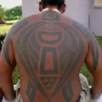 Contemporary Chamoru tribal tattoo. The individual is Juan Mamis of Saipan. Photo was taken during Pulan Festival 2008 at Ipao Point, Tamuning.