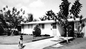 Typhoon Karen in 1962 destroyed many homes. Private developers brought in a pillbox style Kaiser Pre-Fab houses which dominated Guam's housing scene for many years. Jack Jones.
