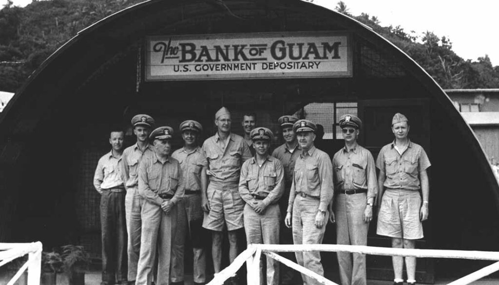 Bank of Guam, 1945. National Archives from the Micronesian Area Research Center (MARC)