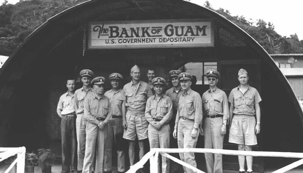 Bank of Guam, 1945. National Archives from the Micronesian Area Research Center (MARC)