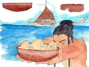 Pre-Latte pottery illustration by Raph Unpingco. Foods of ancient CHamorus/Chamorus included dokdok (seeded breadfruit), pandanus, and fadang (federico palm nuts) which were indigenous to the islands. Lemmai (seedless breadfruit), bananas and sugarcane probably were introduced by the ancient CHamorus. - Guampedia Pre-Latte pottery illustration by Raph Unpingco. Foods of ancient CHamorus/Chamorus included dokdok (seeded breadfruit), pandanus, and fadang (federico palm nuts) which were indigenous to the islands. Lemmai (seedless breadfruit), bananas and sugarcane probably were introduced by the ancient CHamorus.