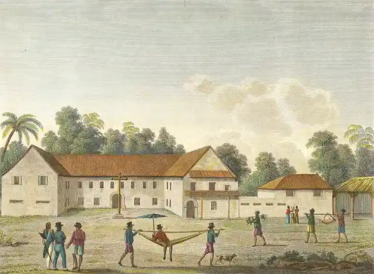 Colegio de San Juan de Letrán from Freycinet's Voyage Autour de Monde, Paris, 1824. Guam Public Library System