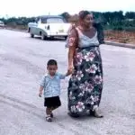 woman-boy walking