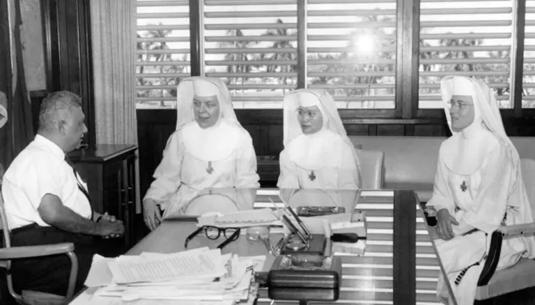 Gov. Guerrero and Franciscan Sisters, 1960s.