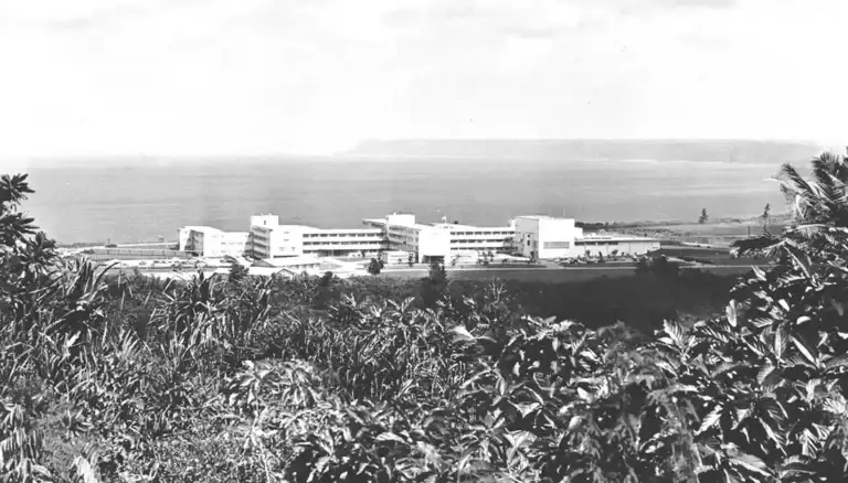 Aerial View of Naval Hospital, Agana Heights. Guam Memorial Hospital collection.