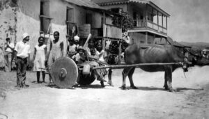 Chamorro Family on the way to the ranch, 1930s. Guam Museum collection.