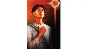 Lay assistant This artist illustration depicts Pedro Calungsod, Father San Vitores' teen-aged lay assistant, who was slain with the priest in the 17th Century. Wikimedia Commons