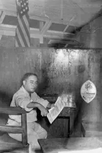 FBLG seated in court after the War. Micronesian Area Research Center (MARC) collection.