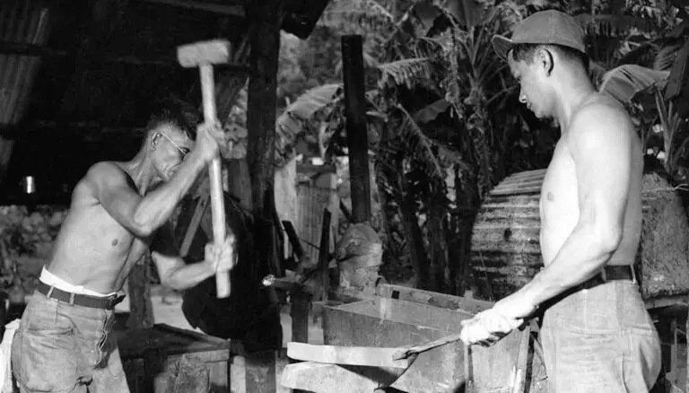 Blacksmiths, 1945. Micronesian Area Research Center (MARC) collection.