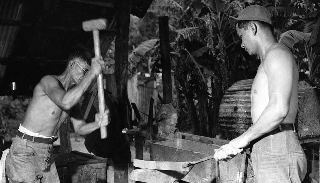 Blacksmiths, 1945. Micronesian Area Research Center (MARC) collection.