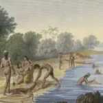 Ancient Guam Fishing Scene