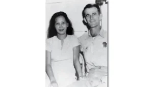 Maria Santos Inouye and Robert O'Brien pose as a couple before World War II. O'Brien Family