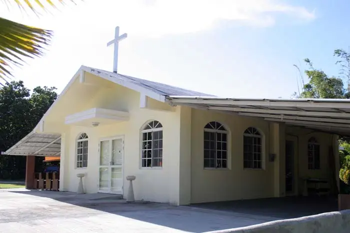 The Santa Ana Chapel was built in the 1950s and dedicated in 1968. In 2008, the Chapel was rebuilt and is currently maintained by the Santa Ana Lancheros Association of Agat. Mass is held every first Saturday of the month at 7am and 4pm.