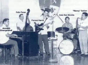 Forrest Harris in “The 5 Locals,” a band he started after spending five years with the military in the late 1950's.