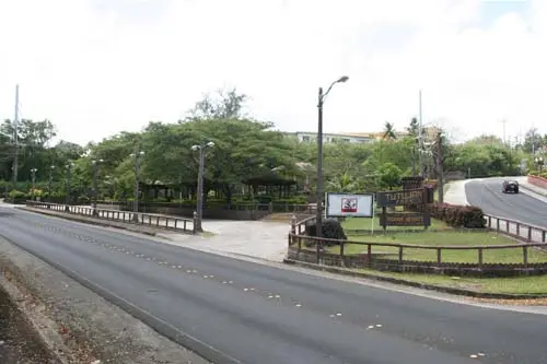 Also known as Triangle Park for its triangular shape, Tutujan Park is located at the fork in the road with its three points leading to the surrounding villages of Hagåtña, Agana Heights and Sinajana. Nathalie Pereda/Guampedia