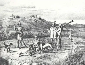The men of the village were responsible for hunting and teaching the young men hunting skills.