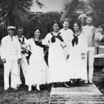 Sailor dresses were the fashion rage during the naval administration.  Seen from left are Lolita Herrero, Carmen Herrero, Ana Martinez, Mariquita Herrero, and Magdalena Herrero. Photo from the courtesy of Don Farrell