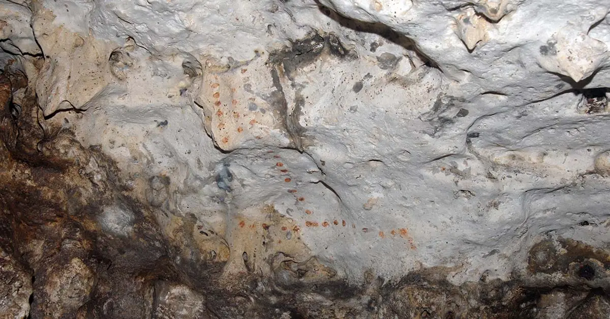 Ancient CHamoru Calendar in Ritidian (Litekyan) cave. Image from Chad Filipiak, 2012.