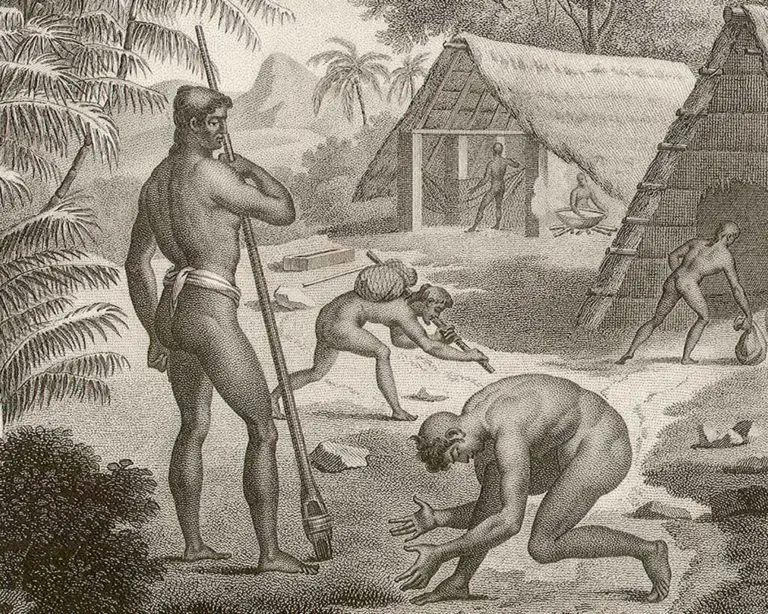 Respect Elder - Guampedia Show of respect for elder or clan leader. Freycinet collection from the Guam Public Library System.
