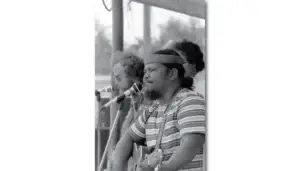 JD Crutch performs at GW in the late 1970s with the Gaga Brothers. Chuck McJohn and JD Crutch. Carlos Biti