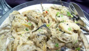 Lechen Biringhenas: Barbecued Eggplant with Coconut Cream. Victor Consaga photo.