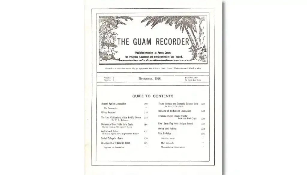 Guam Recorder, November 1926