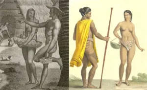 Depictions of CHamorus and Carolinians taken from the Guam Public Library System collection.