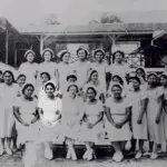 Amanda Guzman in nurses group photos, pre-war. Guam Museum collection.