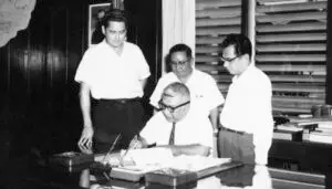 Gov. Guerrero and senators. MARC collection.