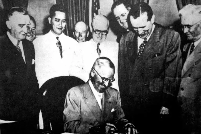 Signing the Organic Act of Guam, 1950