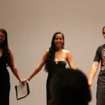 From left to right: Moneka De Oro, Eva Aguon Cruz and dåko’ta Alcantara-Camacho after performing Buried Beneath Lattes and Bombs. Thursday 14 June 2012 at the 1st Marianas History Conference. Photo by Dominica Tolentino, Guampedia