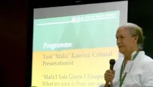 Malia at Workshop, 2014 - Guampedia Malia FestPac