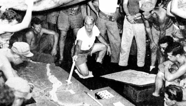 Commander RF Armknecht and Model of Guam