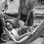 Manenggon Concentration Camp. Photo from Don Farrell's Liberation 1944 collection.