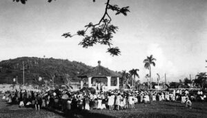 The first Liberation Day celebration, 1945. Photography courtesy of the Sanchez Collection.