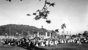 The first Liberation Day celebration, 1945. Photography courtesy of the Sanchez Collection.