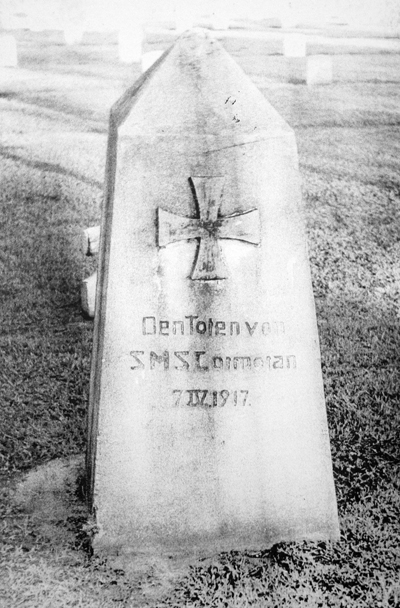 The SMS Cormoran Monument located in the Hagatna US Naval Cemetery, 1950.