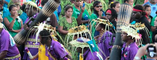 Torres Strait Islands delegation at the Festival of Pacific Arts in Solomon Islands, 2012. Photo by Ron J. Castro.