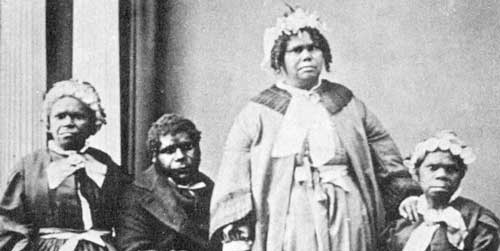 Tasmanian Aborigines c. 1860s. Photo courtesy of Wikimedia Commons.