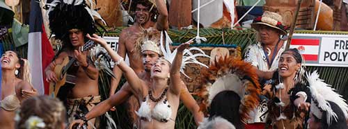 Eater Island (Rapa Nui) performance at the Solomon Islands FestPac of 2012. Photo by Ron J. Castro.