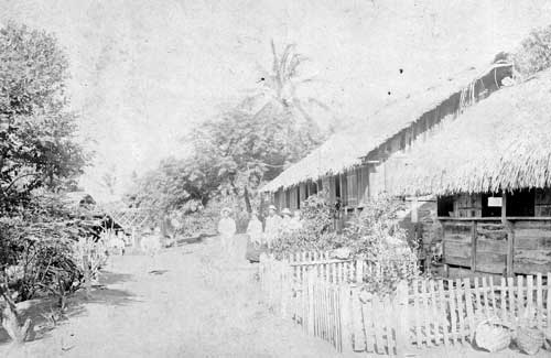 "Pitcairn Island houses. Homes of Alfred and Rosa Young." Photo from the Pitcairn collection, Seventh-day Adventists.