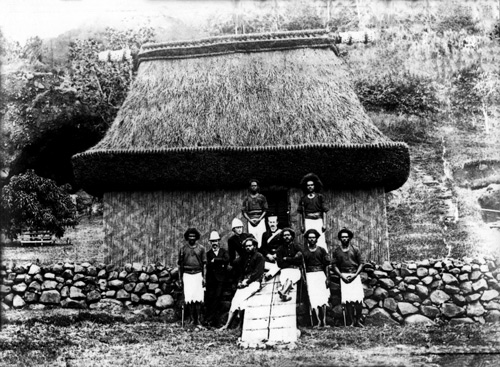 Bure built especially for the Royal Highnesses, Prince Albert and Prince George' s visit to Nasova, Levuka in September 1881. Photo provided by the Fiji Museum.