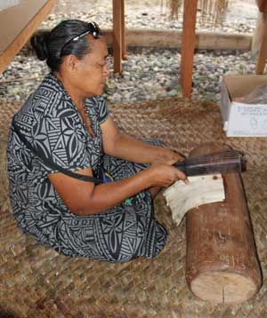 Tapa process at FestPac 2012 Solomon Islands. Photo by Ron J. Castro.
