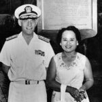 Mrs. Johnson and Gov. Elvidge, Plaza de España. Guam Museum collection.