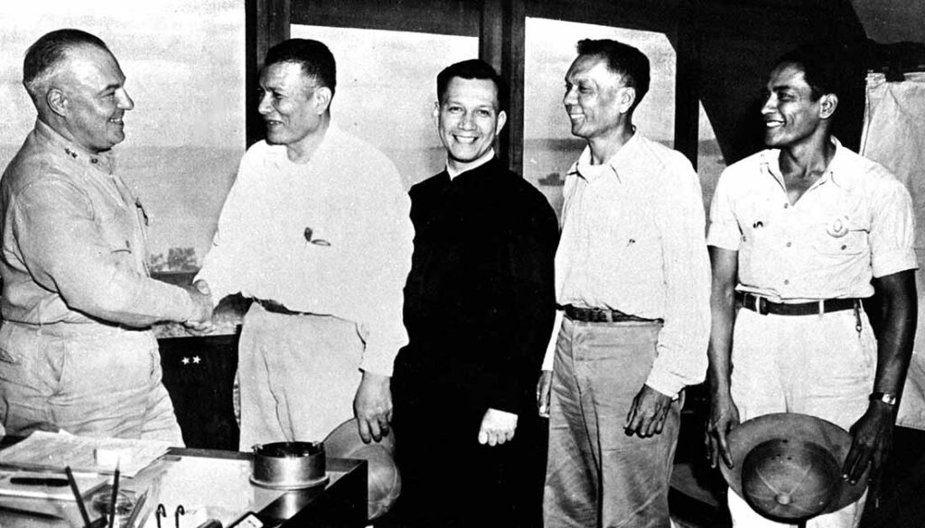 Guam Leaders and Governor Larsen. Micronesian Area Research Center (MARC) collection.