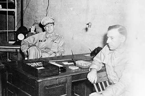General Douglas MacArthur and His Chief of Staff Major General Sutherland
