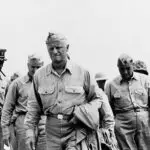 ADM CW Nimitz and men inspect Betio Island, 27 November 1943