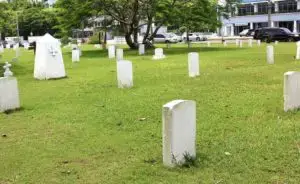 US Naval Cemetery with SMS Cormoran Memorial. Guampedia photo.