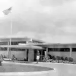 James M. Stewart in front of Government House, 11 October 1954. Manuscripts Collection RFT MARC, University of Guam.