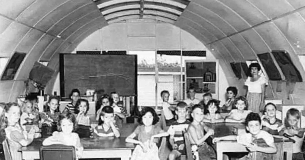 Mrs. Robinson's Second Grade Class. Adelup School, Guam, 1951. James M. Stewart's daughter, Alice, is seated up front second from the right. Manuscripts Collection RFT MARC, University of Guam.